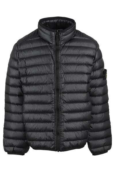 Stone Island Kids' Compass-patch Zipped Padded Jacket In Black