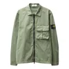 Stone Island Compass-patch Zipped Shirt Jacket 'green'