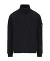 Stone Island Compass Patch Zipped Sweatshirt In Blue