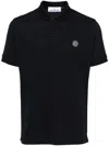 Stone Island Mens Black Brand-patch Regular-fit Stretch-cotton Polo Shirt Xl In Blue