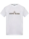 Stone Island White Cotton T-shirt With Logo Men