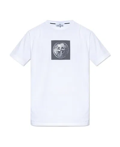STONE ISLAND STONE ISLAND LOGO PRINTED CREWNECK T-SHIRT
