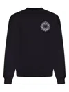 Stone Island Oversized-fit Crewneck Sweatshirt With Outline Compass Print In Black