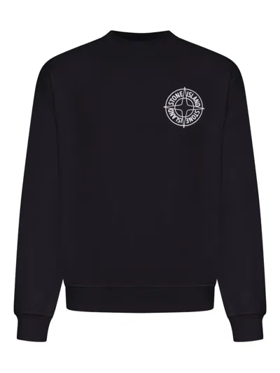 STONE ISLAND COMPASS PRINT CREW-NECK SWEATSHIRT