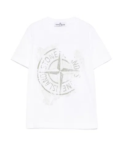 Stone Island Compass-print T-shirt In White