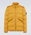 Stone Island Compass Quilted Down Jacket In Yellow