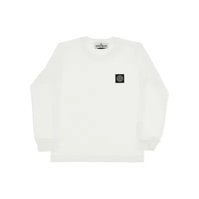 Stone Island Compass Rose Patch Long-sleeved T-shirt Kids In White