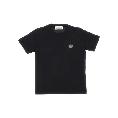 Stone Island Compass Rose Patch T-shirt Kids In Black