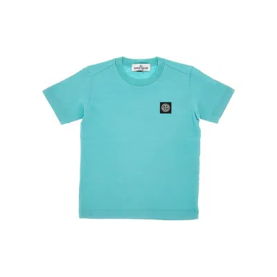 Stone Island Compass Rose Patch T-shirt Kids In Blue