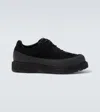 Stone Island Textured Black Sneakers With Suede Upper In Black