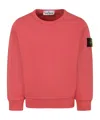 Stone Island Compass-detachable Badge Sweatshirt In Red