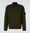 Stone Island Khaki 5100024 Full Rib Rws Wool Sweatshirt In Green