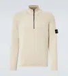 Stone Island Compass Wool And Cotton-blend Sweater In Neutral