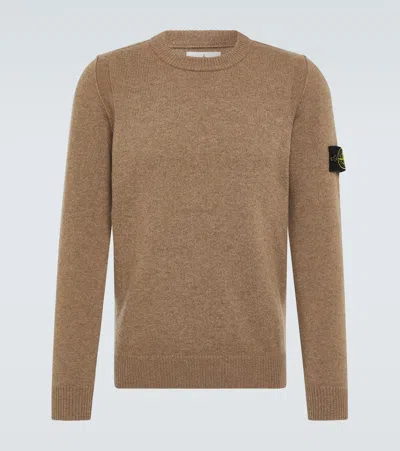 Stone Island Compass Wool-blend Sweater In Brown