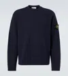 Stone Island Compass Wool-blend Sweatshirt In Blue
