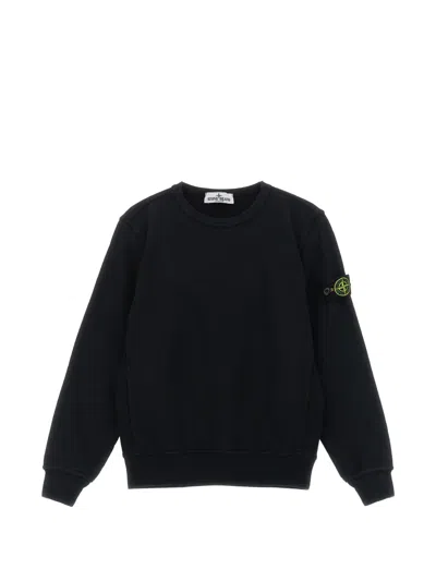 Stone Island Kids'  Felpa In Black