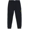Stone Island Relaxed Fit Drawstring Elasticated Waistband Cotton-blend Sweatpants In Blue