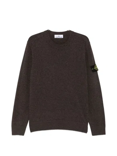 Stone Island Compass-detail Wool Sweater In Multi