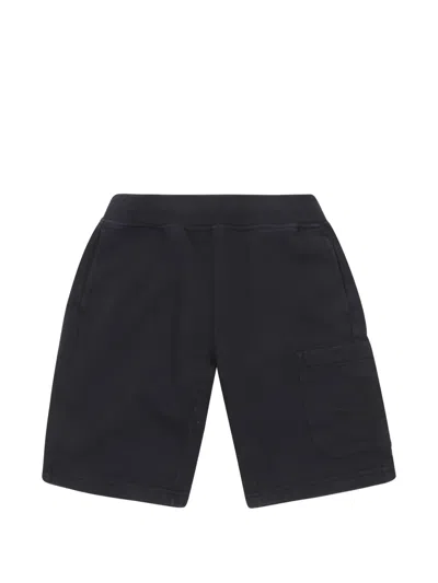 Stone Island Kids' Compass-motif Cargo Shorts In Blue