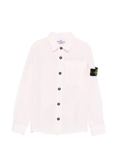Stone Island Compass-motif Shirt In Pink