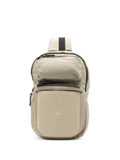 Stone Island Compass-patch Backpack In Neutrals