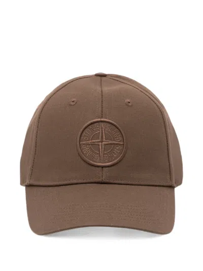 Stone Island Compass-patch Baseball Cap In Brown