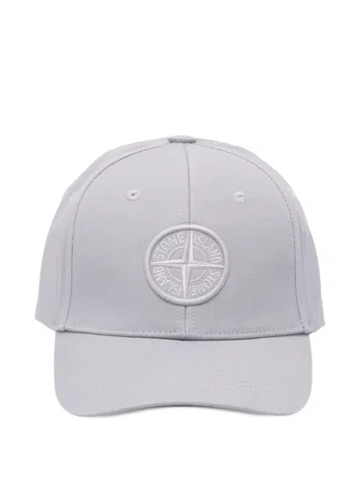 Stone Island Compass-patch Baseball Cap In Gray