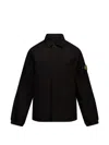 Stone Island Compass-patch Button-up Jacket In Black