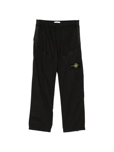 Stone Island Compass-patch Cargo Pants In Black