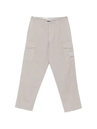 Stone Island Compass-patch Cargo Pants In Gray