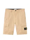 Stone Island Compass-patch Cargo Shorts In Brown
