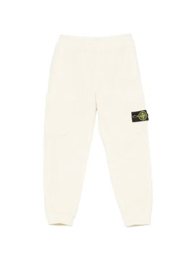 Stone Island Kids' Compass-patch Corduroy Cargo Pants In Neutral