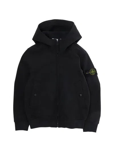Stone Island Kids' Compass-patch Hooded Jacket In Animal Print