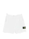 Stone Island Compass-patch Shorts In White