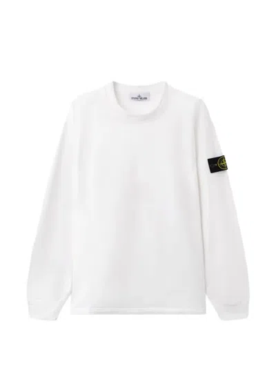 Stone Island Compass-patch Sweatshirt In White