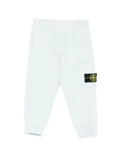Stone Island Kids' Compass-patch Track Pants In Blue