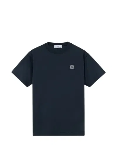 Stone Island Navy 2100025 Combed Organic Cotton Jersey T-shirt In Blue