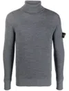 Stone Island Compass-patch Wool Jumper In Gray