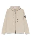 Stone Island Jacket Hooded Elasticated Cuffs In Neutral