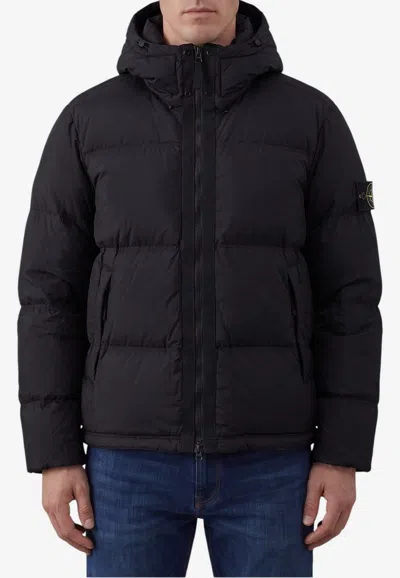 Stone Island Cordura Ripstop Down Jacket In Black