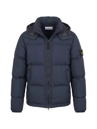 Stone Island Cordura Ripstop Matt Down Jacket In Blue