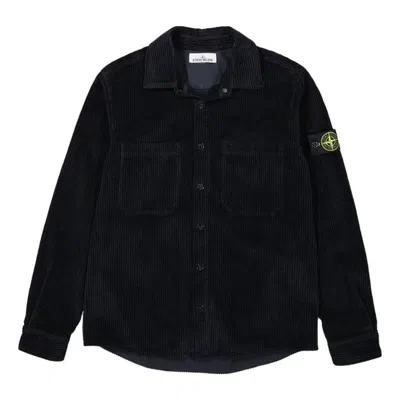 Stone Island Corduroy 400 Tc Overshirt 'navy' In Blue