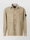 Stone Island Corduroy Overshirt With Badge And Pockets In Neutral