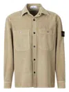 Stone Island Corduroy Overshirt With Badge And Pockets In Neutral