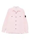 Stone Island Corduroy Patch-pocket Shirt In Pink