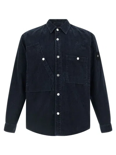 Stone Island Corduroy Shirt In Blue