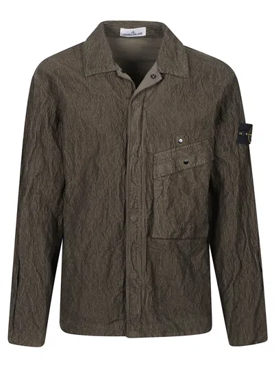 Stone Island Corduroy Shirt In Brown