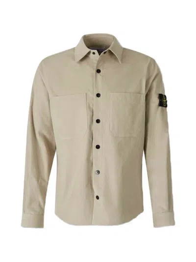 Stone Island Corduroy Shirt Jacket In Neutral