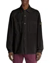 Stone Island Corduroy Snap Front Shirt In Black