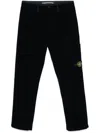 Stone Island Black Cotton Jogging Trousers With Logo Men In Blue